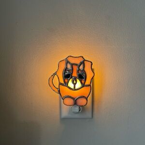 Stained Glass Triceratops Night Light